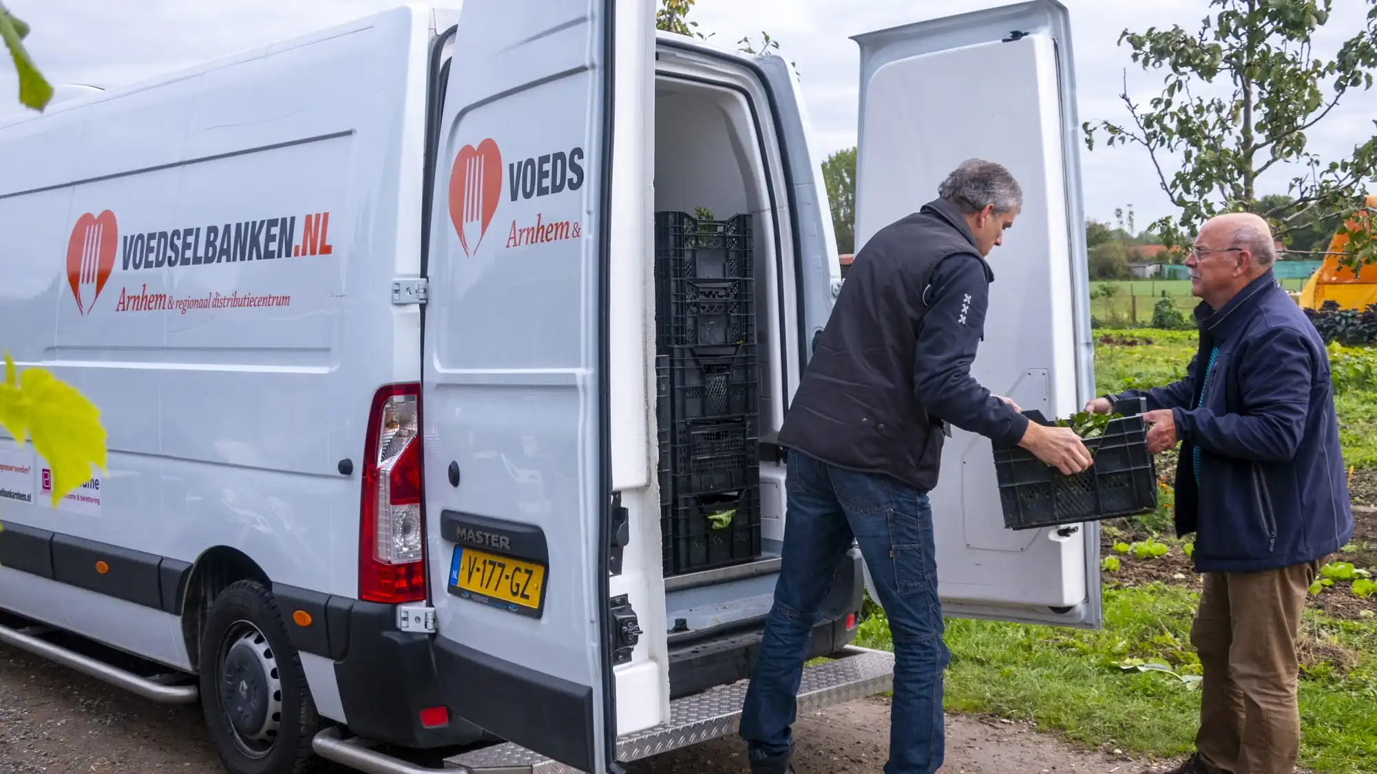 Levering van de groenten aan de voedselbank
